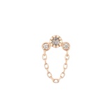 HALSTON - GREY DIAMOND + WHITE SAPPHIRE + CHAIN - THREADLESS END piercing-zone.com