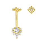 Adelina – 14K Gold Curved Barbell for Navel Piercing