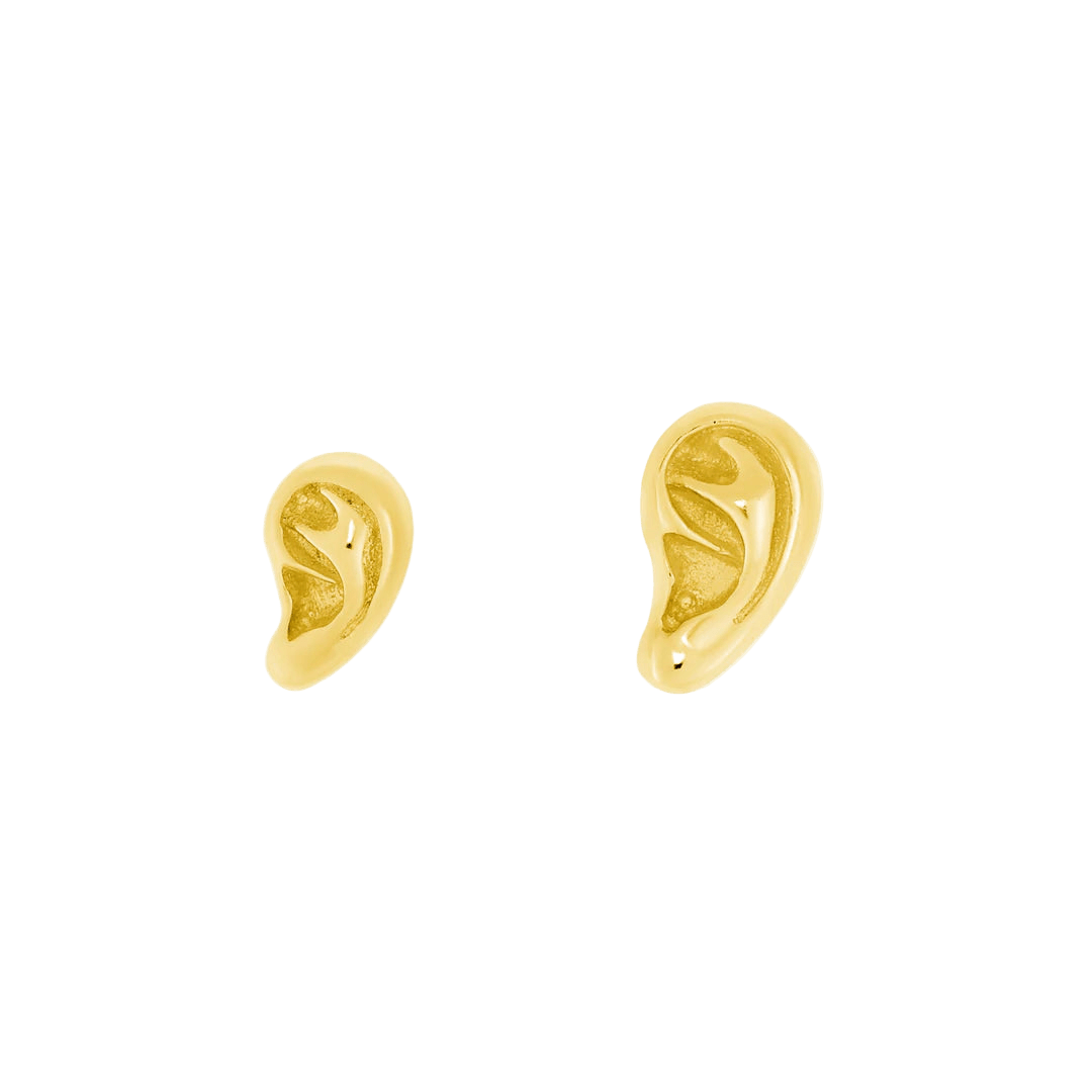 Ear – 14K Gold Sculptural Threadless End - piercing - zone.com