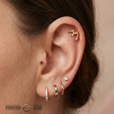Earth Element – 14K/18K Gold Flat Sculptural Threadless End - piercing - zone.com