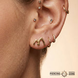 Earth Element – 14K/18K Gold Flat Sculptural Threadless End - piercing - zone.com