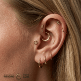 Earth Symbol – 14K Gold Threadless/Threaded End - piercing - zone.com