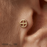 Earth Symbol – 14K Gold Threadless/Threaded End - piercing - zone.com