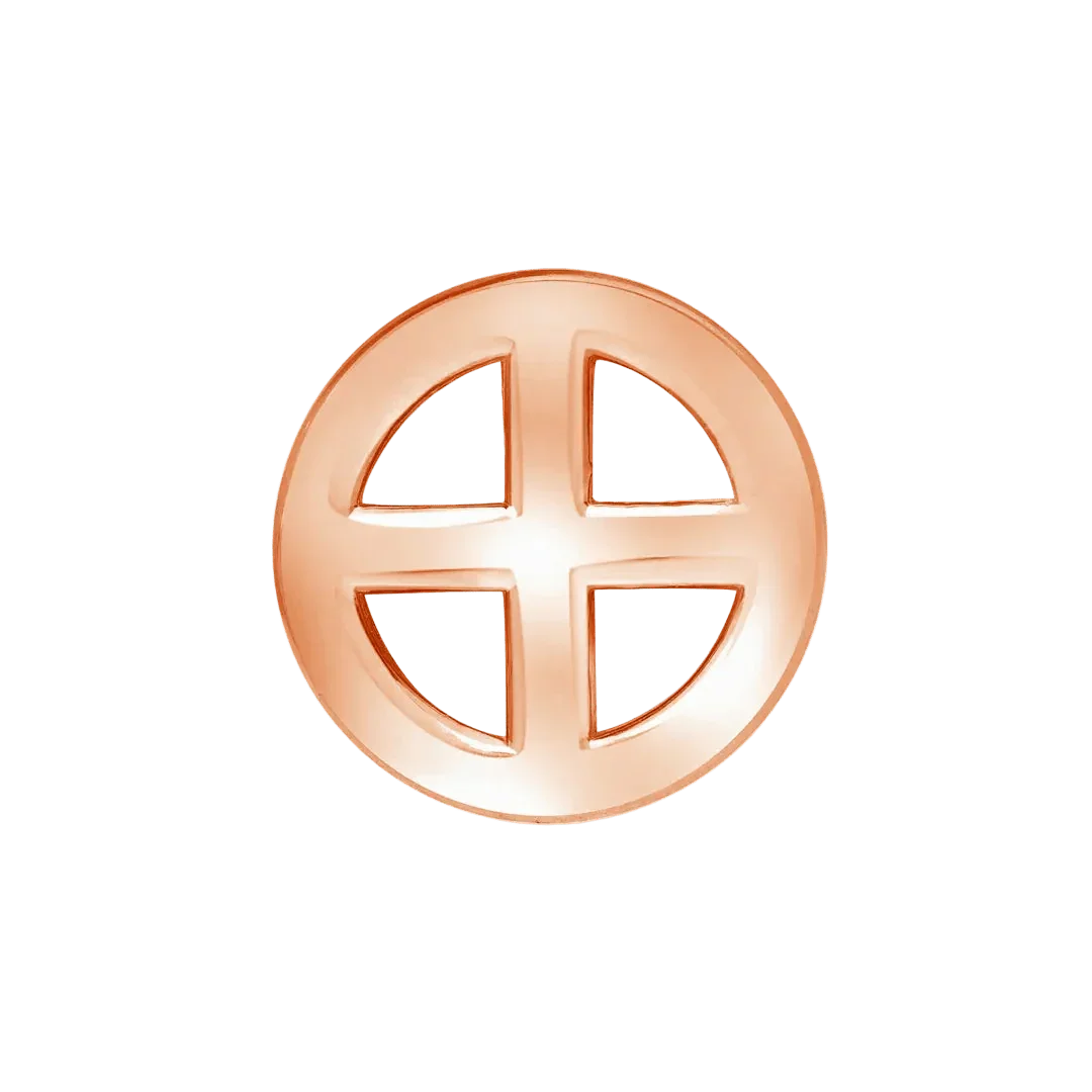 Earth Symbol – 14K/18K Gold Flat Threadless End - piercing - zone.com