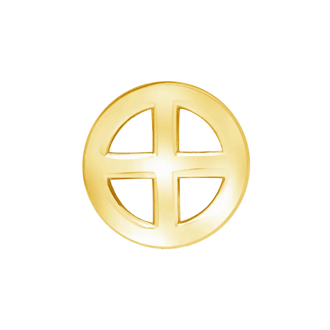 Earth Symbol – 14K/18K Gold Flat Threadless End - piercing - zone.com