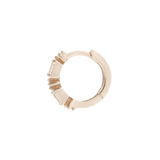 EUPHORIA - WHITE SAPPHIRE - SOLID 14KT GOLD HUGGIE piercing-zone.com