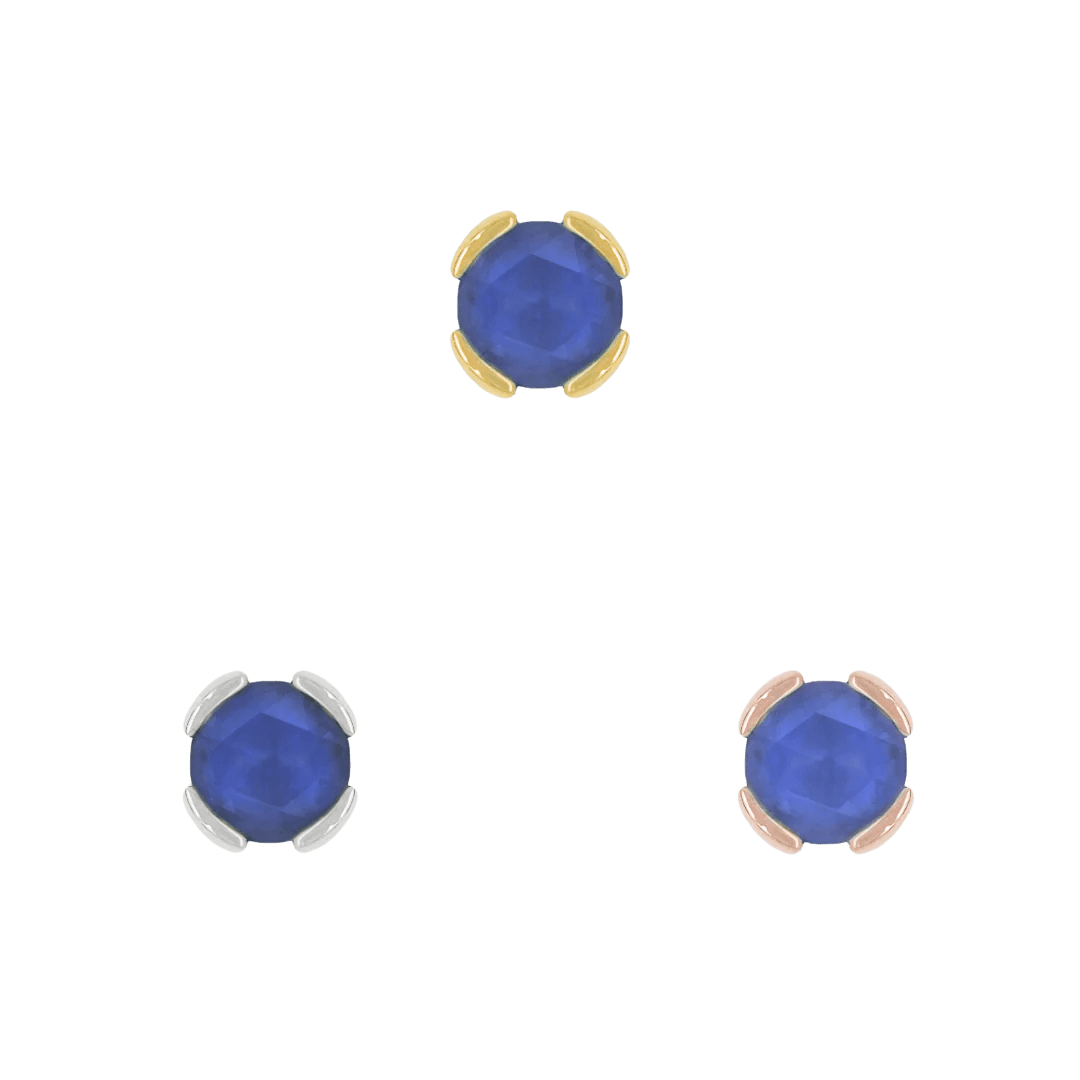 Peekaboo – 14K Gold Sandblasted London Blue Topaz Threadless End