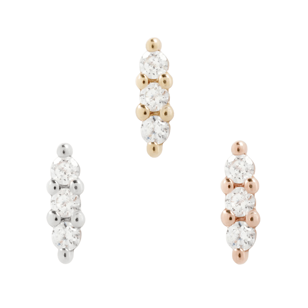 Mishka 3 – 14K Gold Genuine Diamond Threadless End
