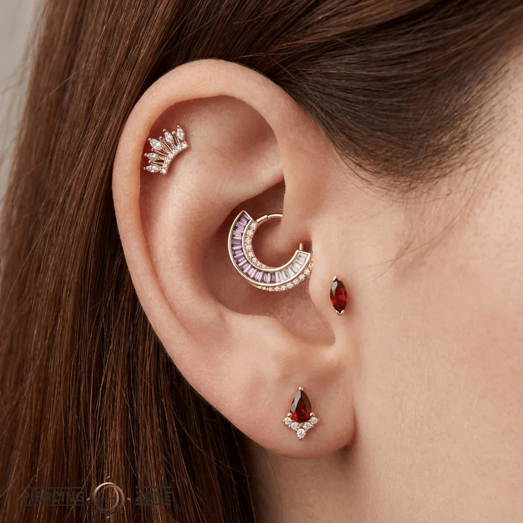 Echelon – Amethyst – 14K Gold Clicker - piercing - zone.com