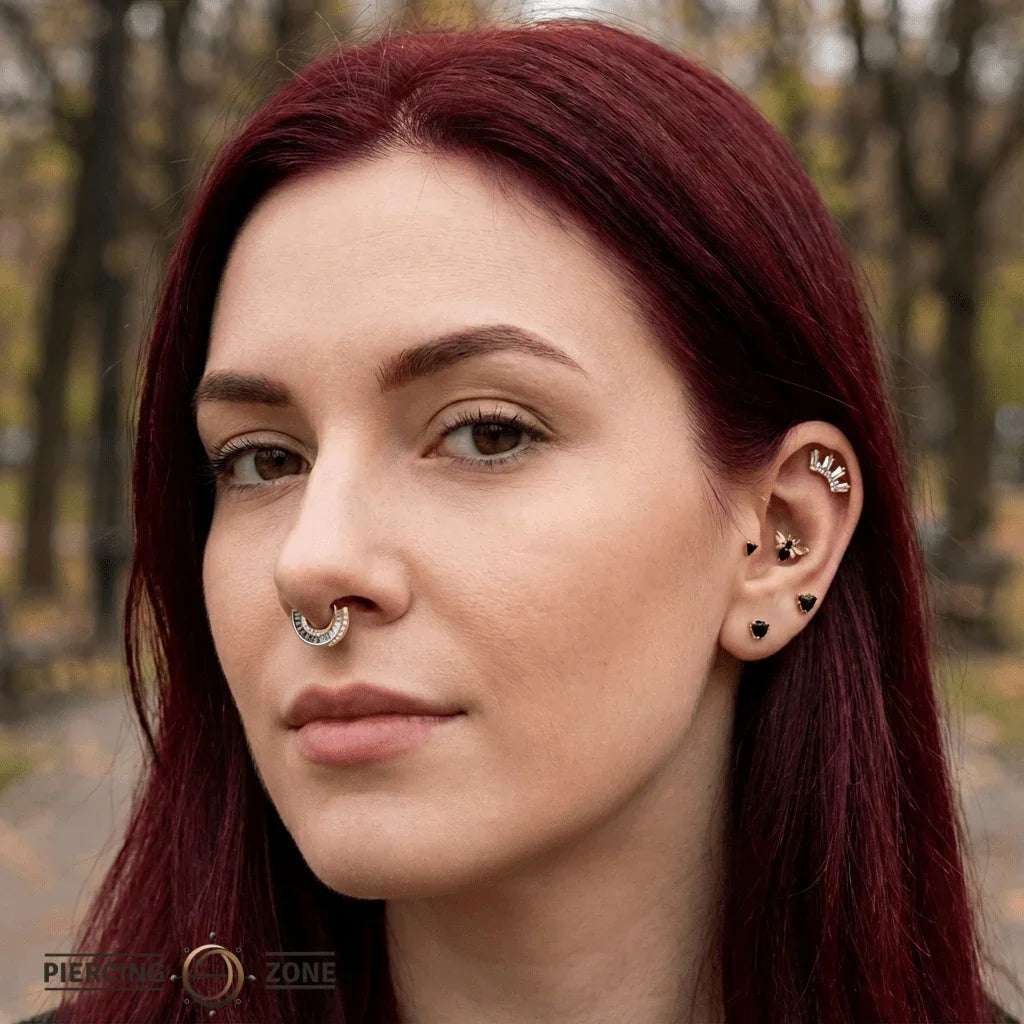 Echelon – London Blue Topaz – 14K Gold Clicker - piercing - zone.com