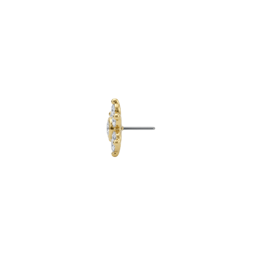 Echo - 18K Gold Gem Threadless/Threaded End - piercing-zone.com