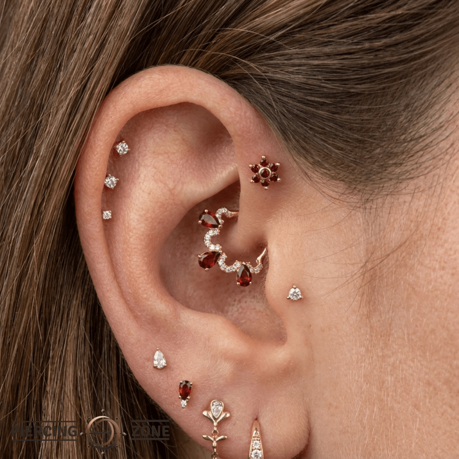 Echo - 18K Gold Genuine Gem Threadless/Threaded End - piercing-zone.com