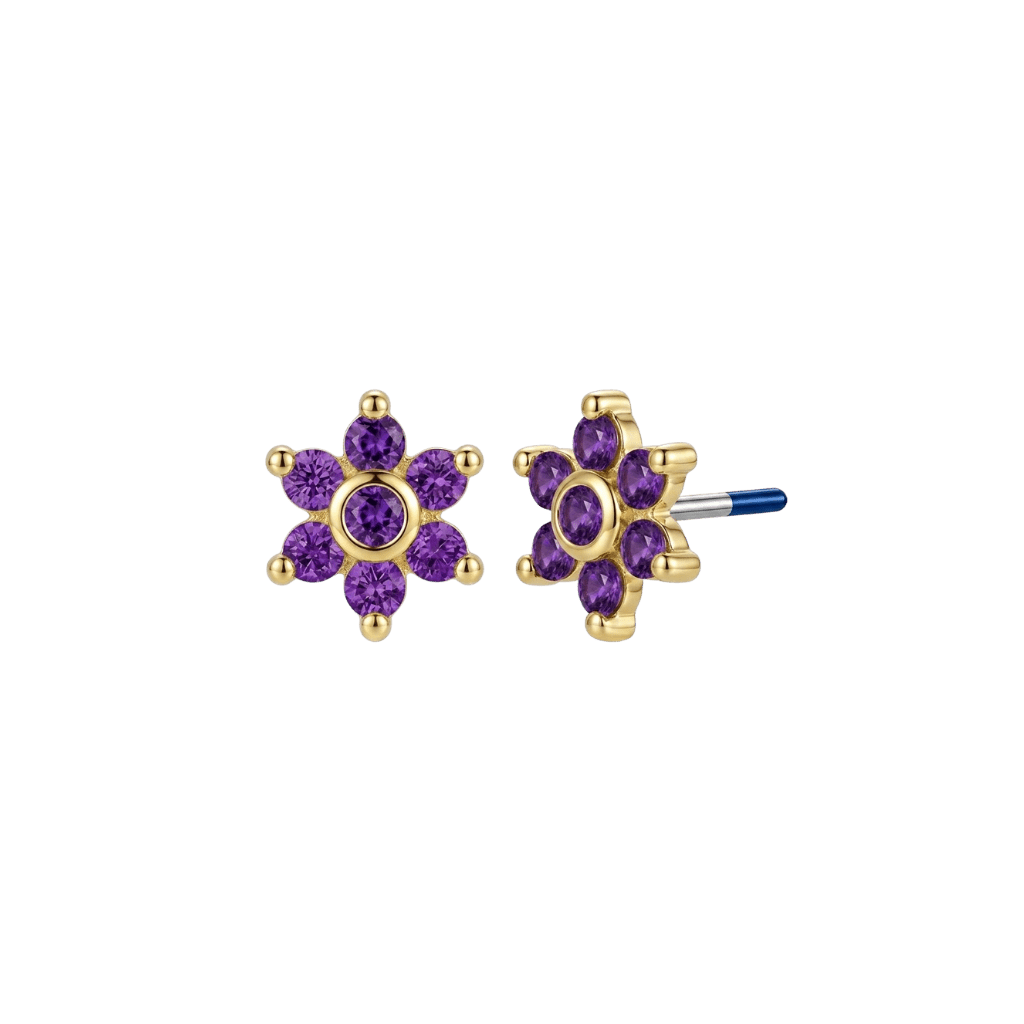 Echo - 18K Gold Genuine Gem Threadless/Threaded End - piercing-zone.com