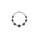 Eclipse Black Spinel & CZ Clicker – 14K Gold Piercing Ring - piercing - zone.com