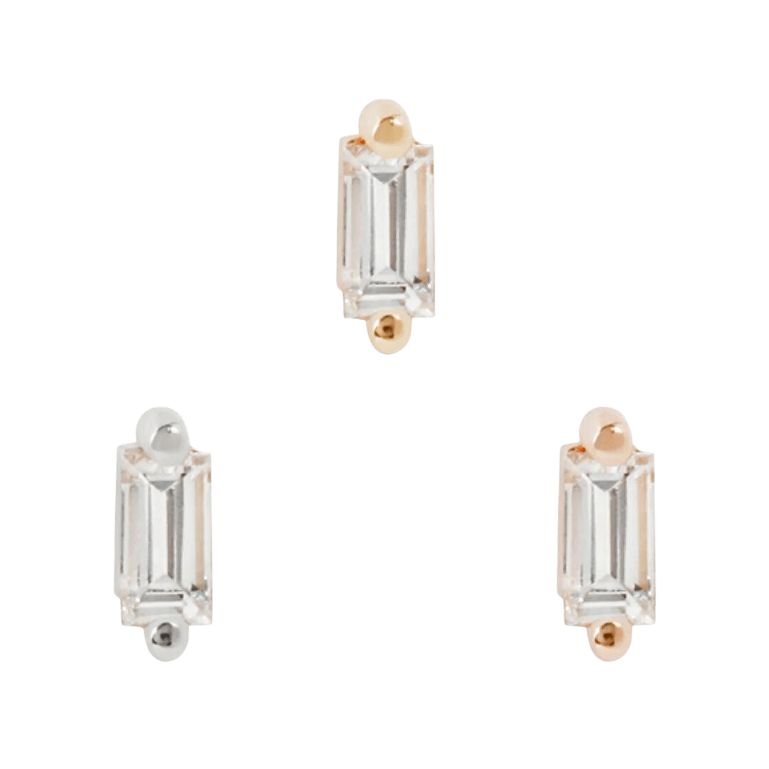 PARIS - WHITE TOPAZ - THREADLESS END piercing-zone.com