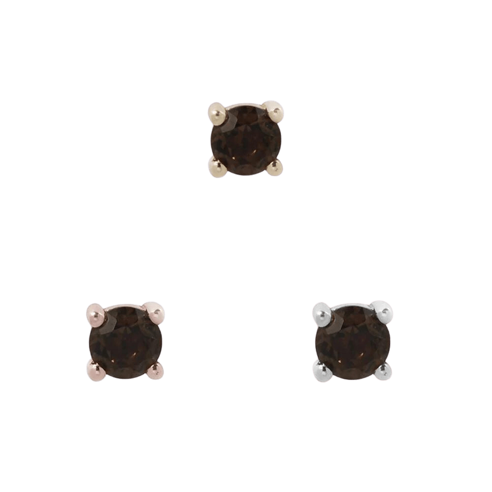 SMOKEY QUARTZ PRONG - THREADLESS END piercing-zone.com
