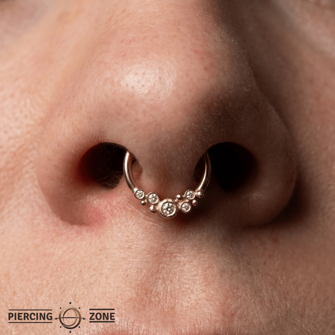 Effervescent – 14K Gold CZ Clicker Ring - piercing - zone.com