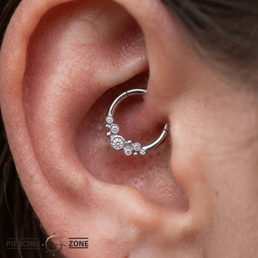Effervescent – 14K Gold CZ Clicker Ring - piercing - zone.com