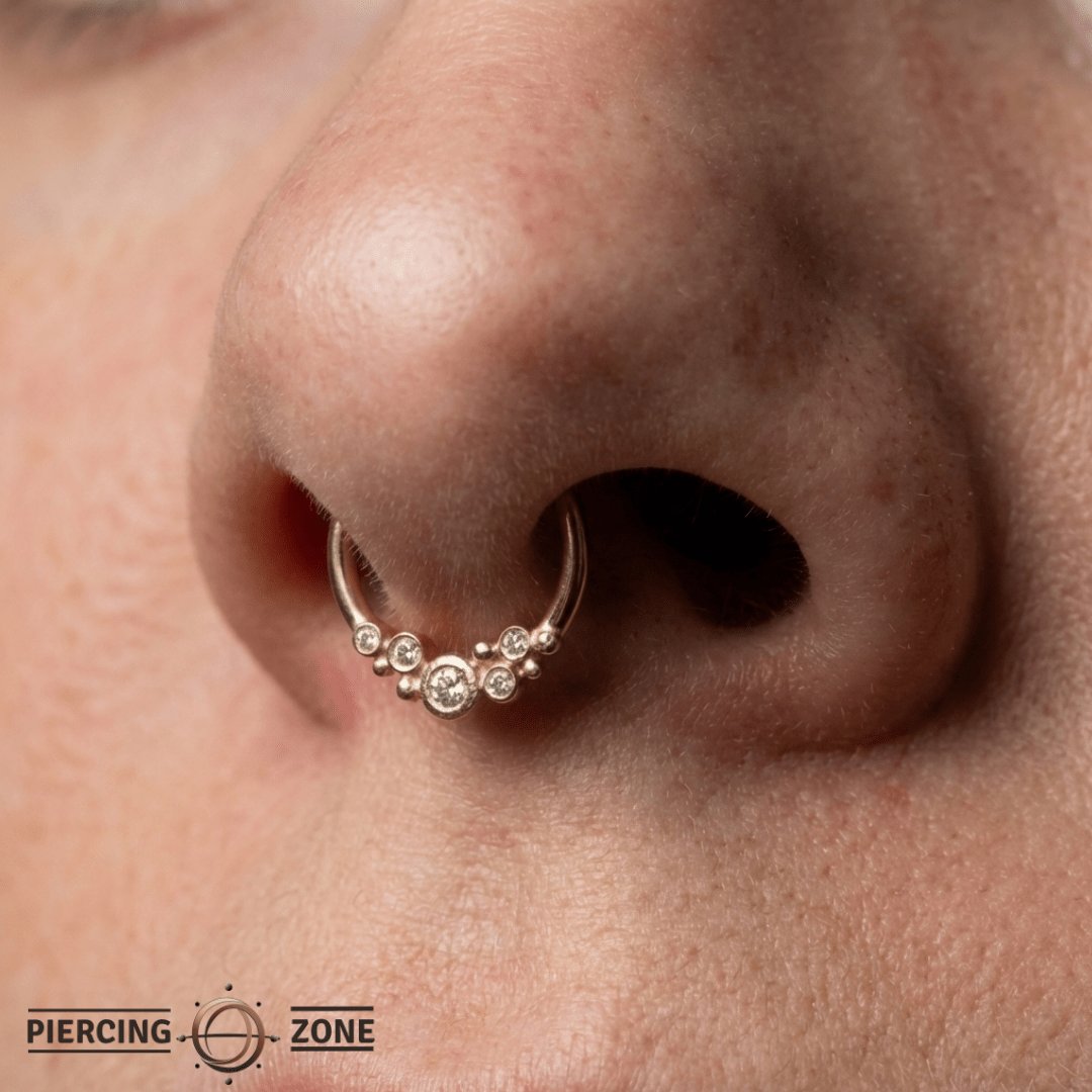 Effervescent – 14K Gold CZ Clicker Ring - piercing - zone.com