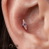 Electric Feel – 14K Gold Amethyst Ombre Threadless End - piercing - zone.com