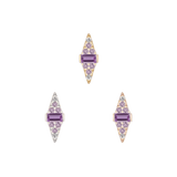 Electric Feel – 14K Gold Amethyst Ombre Threadless End - piercing - zone.com