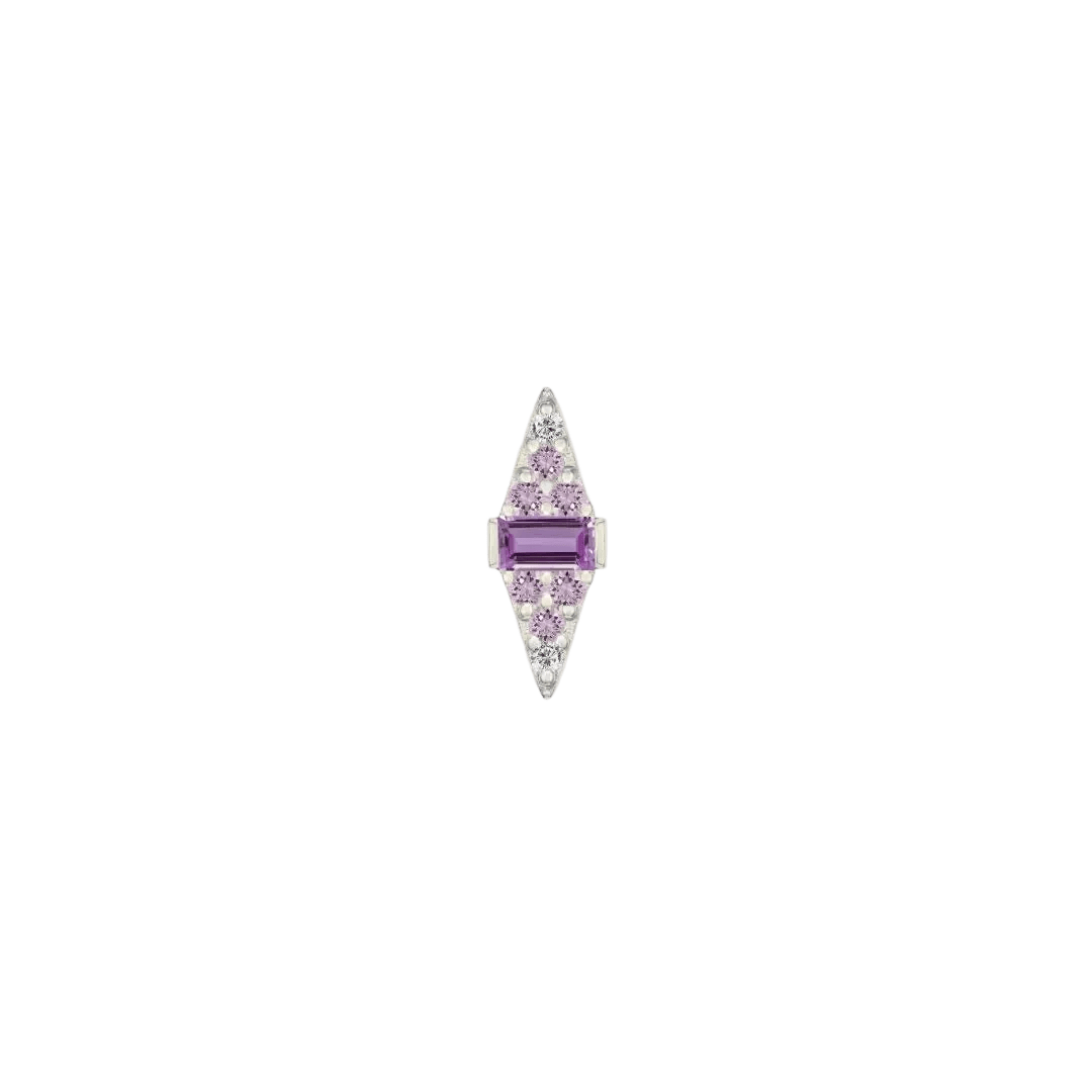 Electric Feel – 14K Gold Amethyst Ombre Threadless End - piercing - zone.com