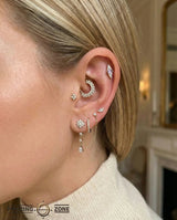 Electric Feel – 14K Gold Amethyst Ombre Threadless End - piercing - zone.com