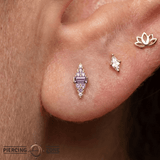 Electric Feel – 14K Gold Amethyst Ombre Threadless End - piercing - zone.com