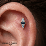 Electric Feel – 14K Gold Blue Topaz Ombre Threadless End - piercing - zone.com