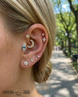 Electric Feel – 14K Gold Blue Topaz Ombre Threadless End - piercing - zone.com