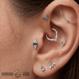Electric Feel – 14K Gold Blue Topaz Ombre Threadless End - piercing - zone.com