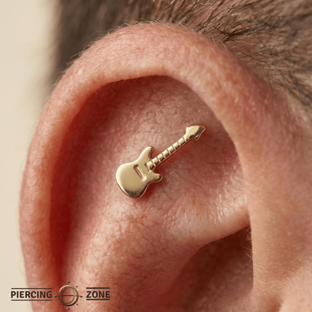 Electric Guitar – 14K Gold Threadless/Threaded End - piercing - zone.com