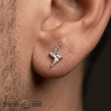 Electrify – CZ Lightning Bolt – 14K Gold Threadless End - piercing - zone.com