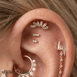 Electrify – CZ Lightning Bolt – 14K Gold Threadless End - piercing - zone.com