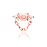 Elena – White CZ Graceful Cluster – 14K Gold Threadless End - piercing - zone.com
