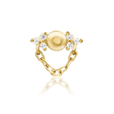 Elena – White CZ Graceful Cluster – 14K Gold Threadless End - piercing - zone.com