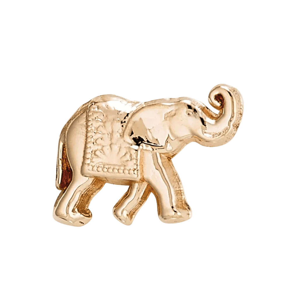 Elephant – 14K Gold Threadless/Threaded End - piercing - zone.com
