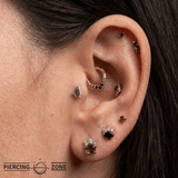Elevate – Tourmalated Quartz & CZ – 14K Gold Threadless End - piercing - zone.com