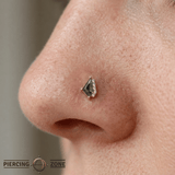 Elevate – Tourmalated Quartz & CZ – 14K Gold Threadless End - piercing - zone.com