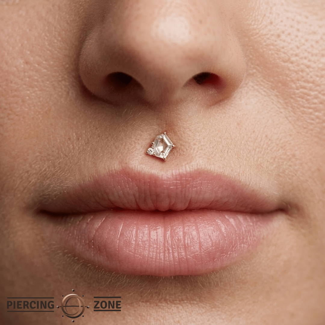 Elicit – CZ Baguette & Round Accent – 14K Gold Threadless End - piercing - zone.com