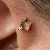 Elicit – Rutilated Quartz & CZ – 14K Gold Threadless End - piercing - zone.com