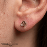 Elicit – Rutilated Quartz & CZ – 14K Gold Threadless End - piercing - zone.com