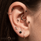 Elicit – Smokey Quartz & CZ – 14K Gold Threadless End - piercing - zone.com