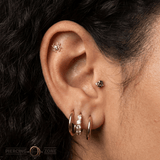 Elicit – Tourmalated Quartz & CZ – 14K Gold Threadless End - piercing - zone.com