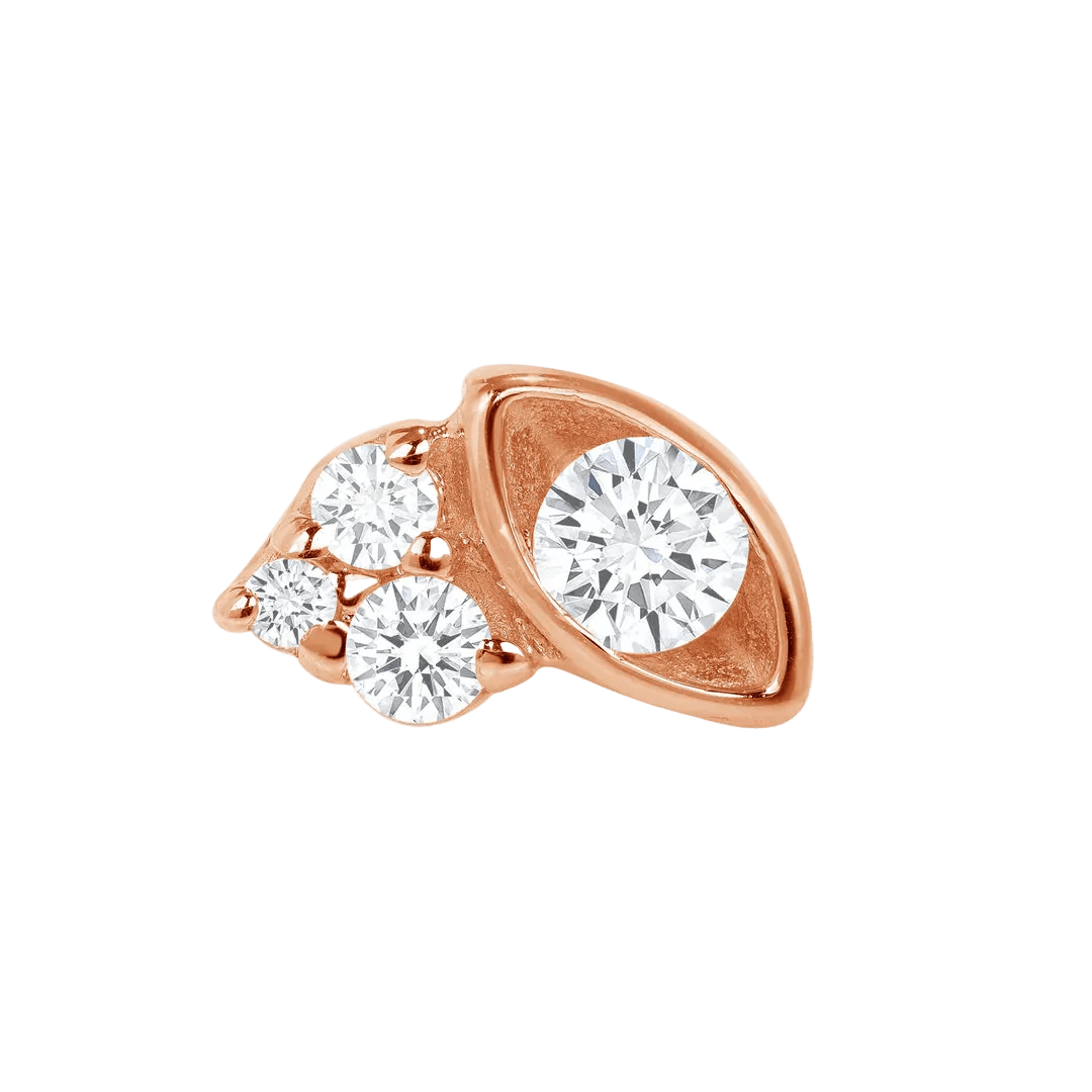 Elise – 14K/18K Gold Multi - Gem Eye - Inspired Threadless End - piercing - zone.com