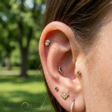 Elise – 14K/18K Gold Multi - Gem Eye - Inspired Threadless End - piercing - zone.com