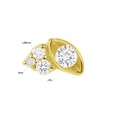 Elise – 14K/18K Gold Multi - Gem Eye - Inspired Threadless End - piercing - zone.com