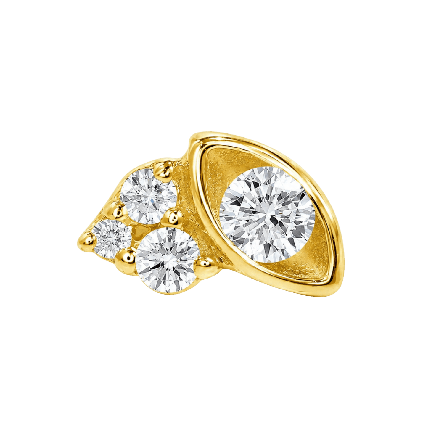 Elise – 14K Gold Threadless/Threaded End - piercing-zone.com