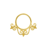 Elizabeth Seamless Ring – 14K Gold Cup & Divot Design - piercing - zone.com