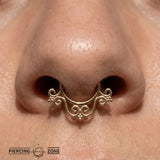 Elizabeth Seamless Ring – 14K Gold Cup & Divot Design - piercing - zone.com